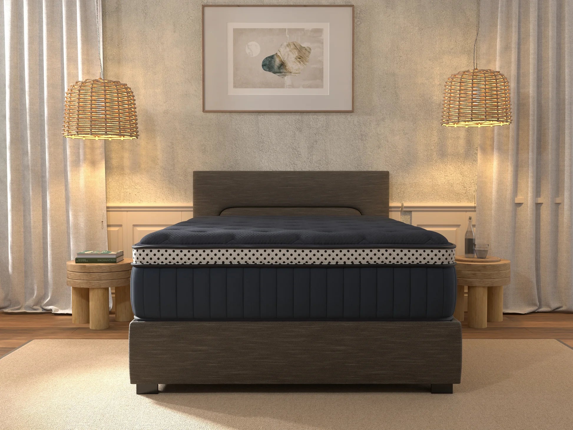 WinkBeds Blue Wrapped Coil Luxury Firm Box Top Latex 15'' Mattress