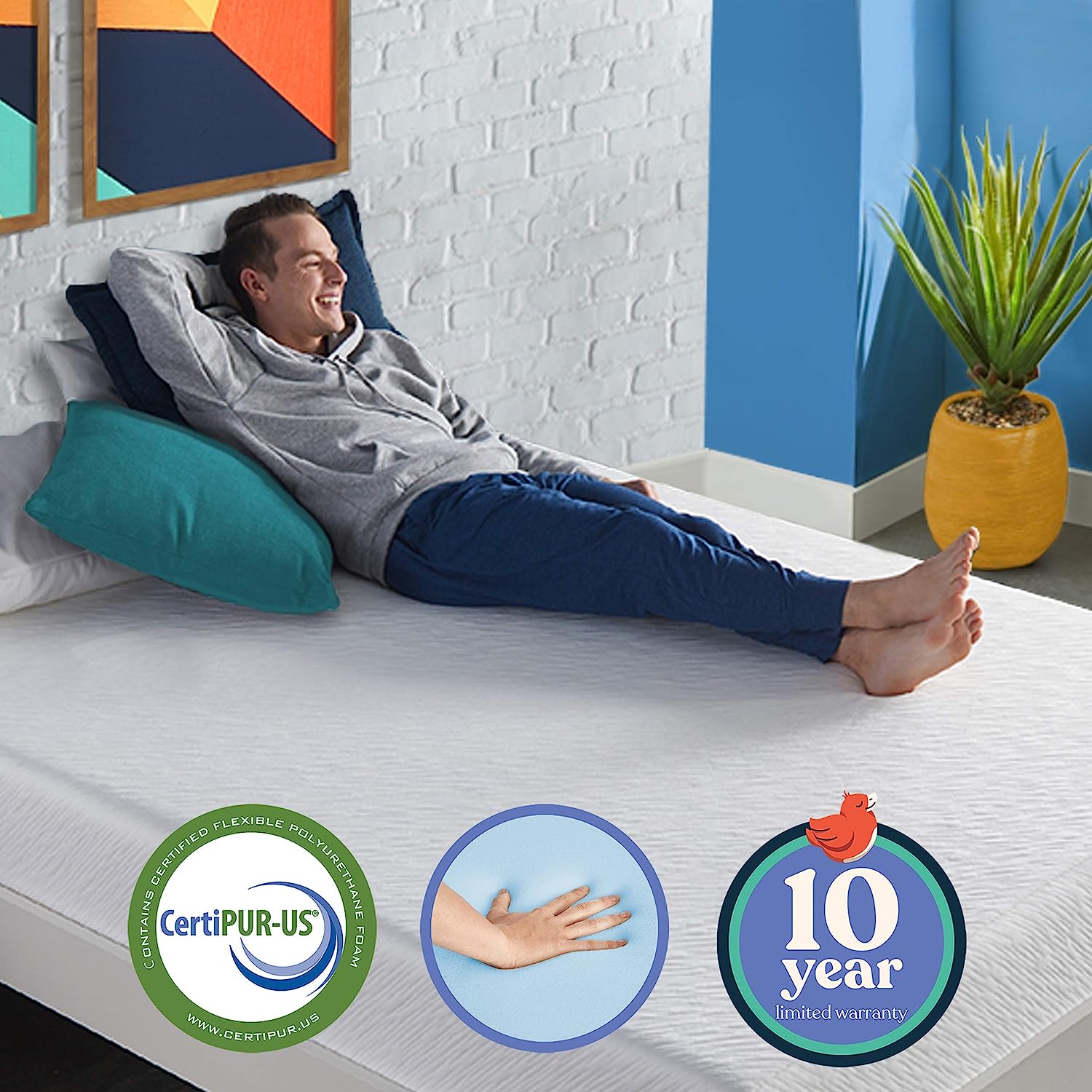 Visco Memory Foam 8 Inch Medium Pillow Top Cooling Gel Mattress by Corsicana