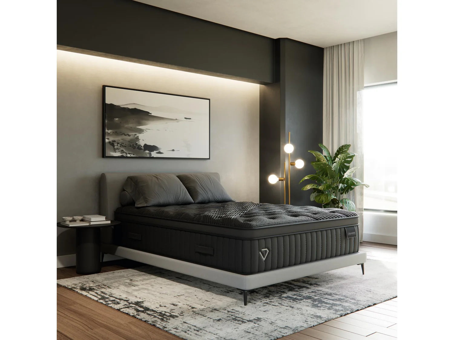 Black Diamond Lux Quilted Hybrid Mattress by Diamond