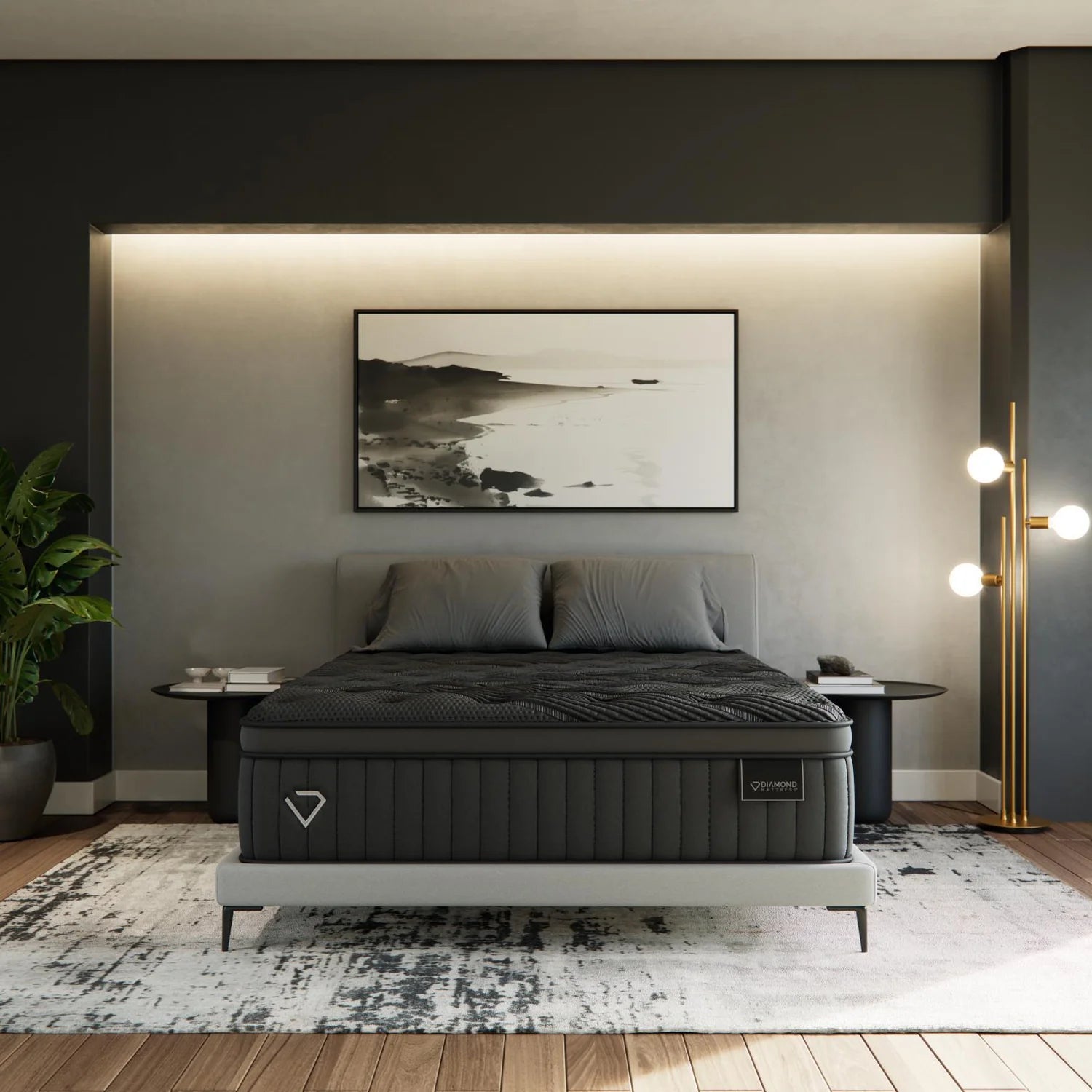 Black Diamond Lux Quilted Hybrid Mattress by Diamond