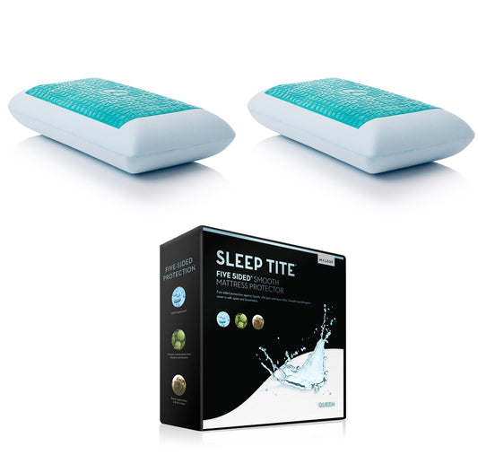 Malouf 2 Gel Dough® + Z™ Gel With Five 5ided® Smooth Mattress Protector Bundle