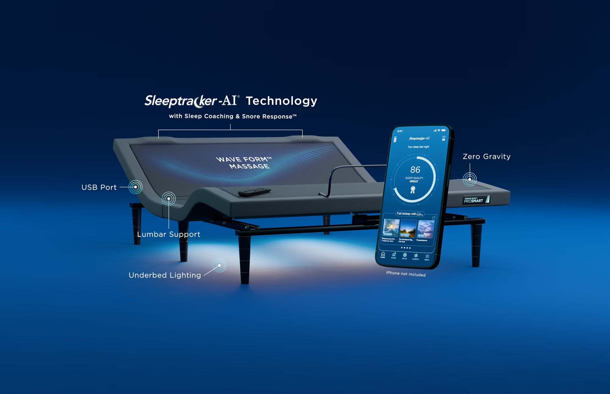 Closeout - Ergo ProSmart™ Wave Massage Adjustable Bed Base