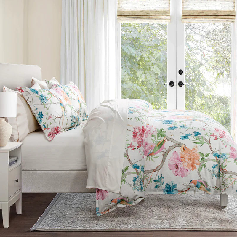 Rowan Washed Linen 3Pc Bedding Comforter / Duvet Cover Set By HiEnd Accents
