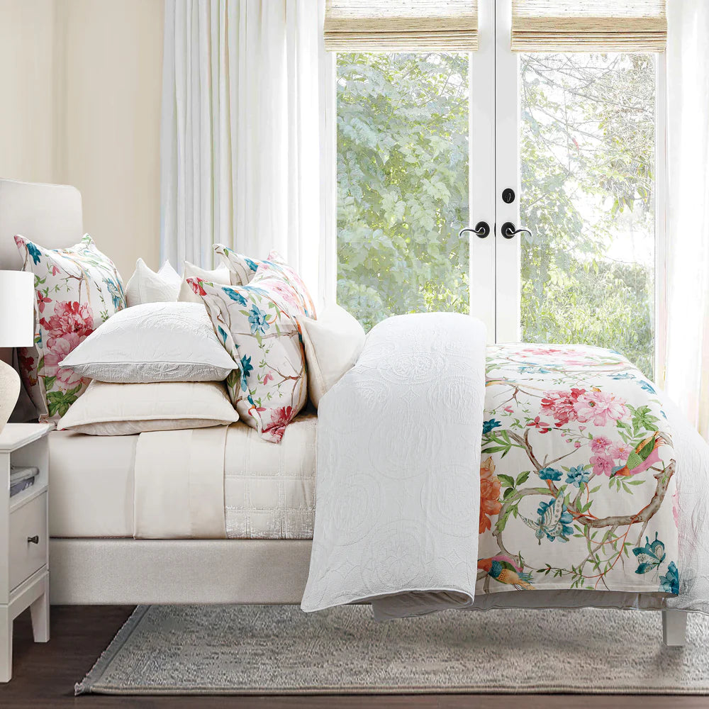 Rowan Washed Linen 3Pc Bedding Comforter / Duvet Cover Set By HiEnd Accents