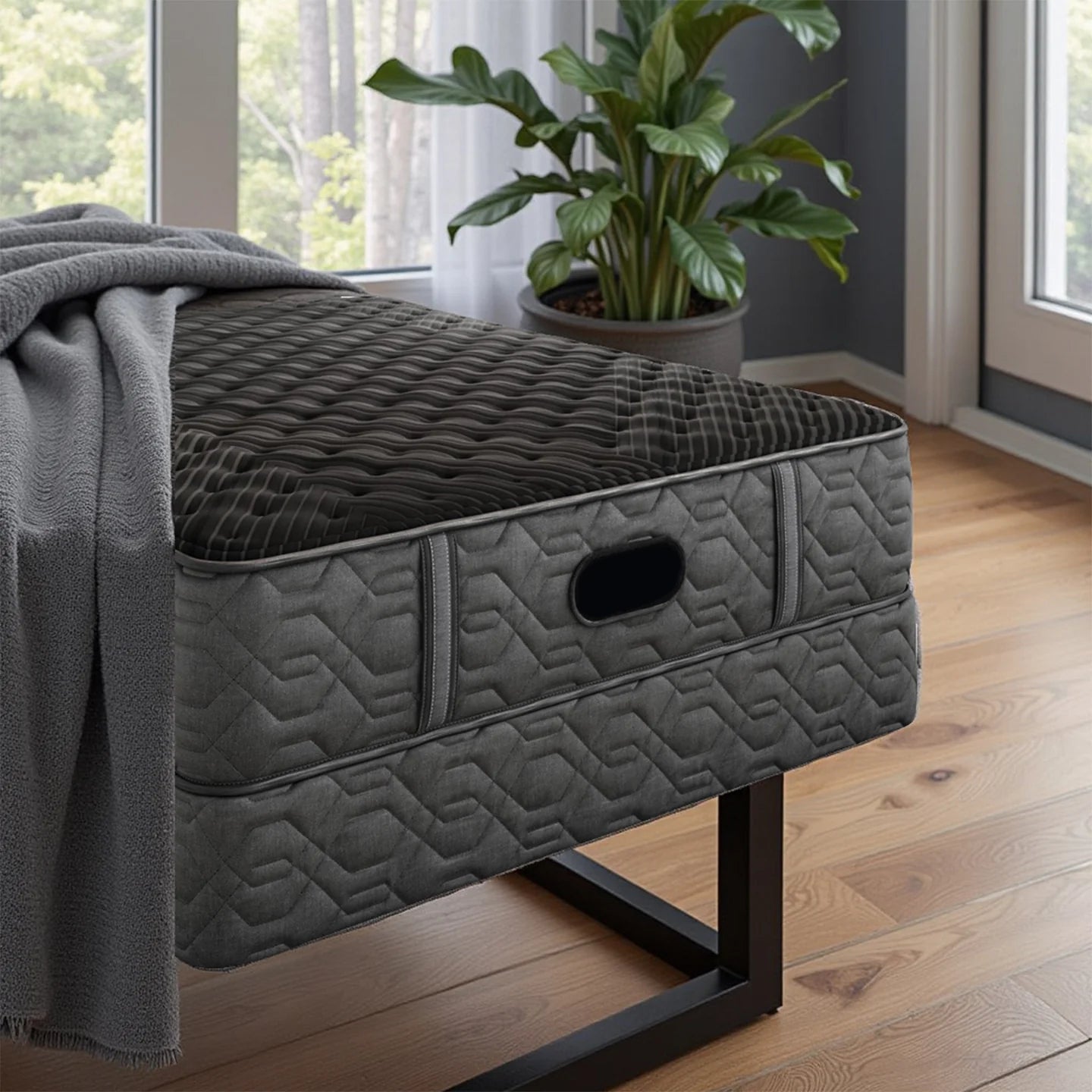 iDealBed Smart 5i Custom Adjustable Bed Base & Black Series One Extra Firm 13.5" Mattress (Bundle Price)