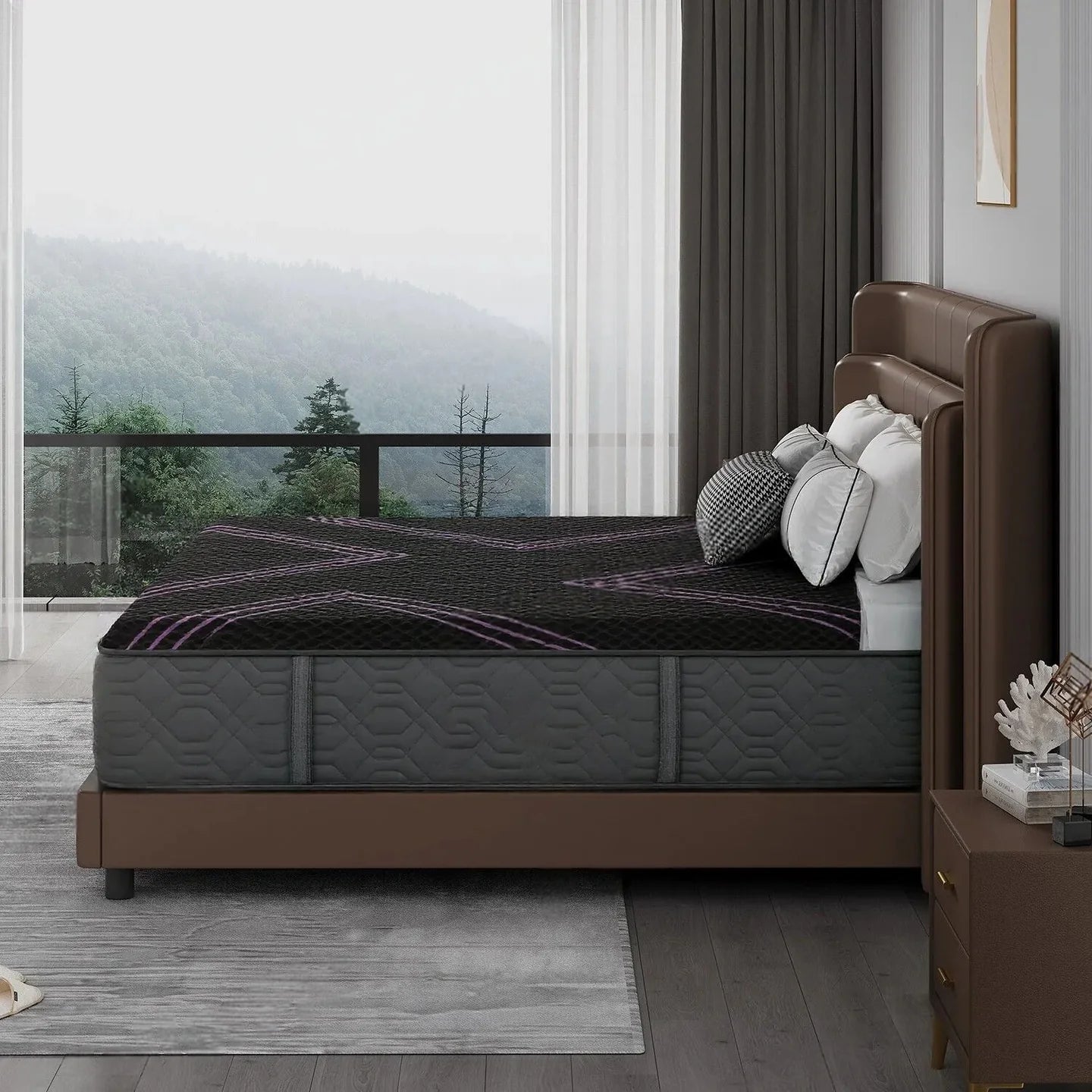 4i Custom Adjustable Bed iDealBed & Black Hybrid Series Two Plush 14" Mattress (Bundle Price)