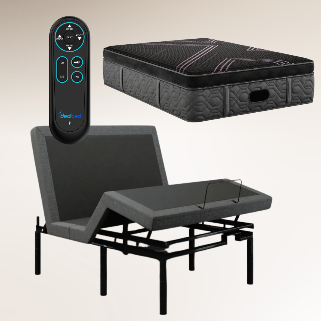 3i Custom Adjustable bed iDealBed & Black Hybrid Series Two Medium Apex Pillow Top (Bundle Price)