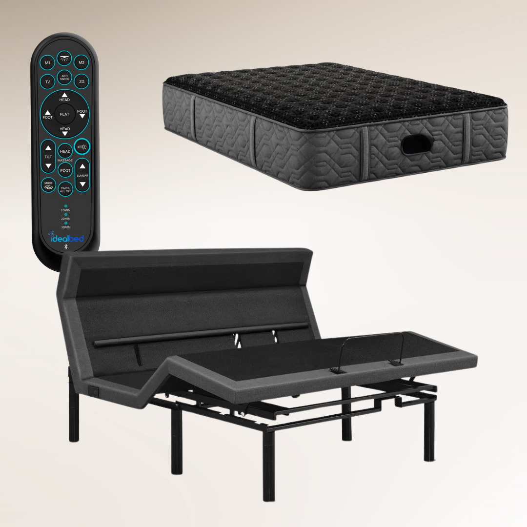iDealBed Smart 7i Custom Adjustable Bed & Black Series Three Firm Mattress (Bundle Price)