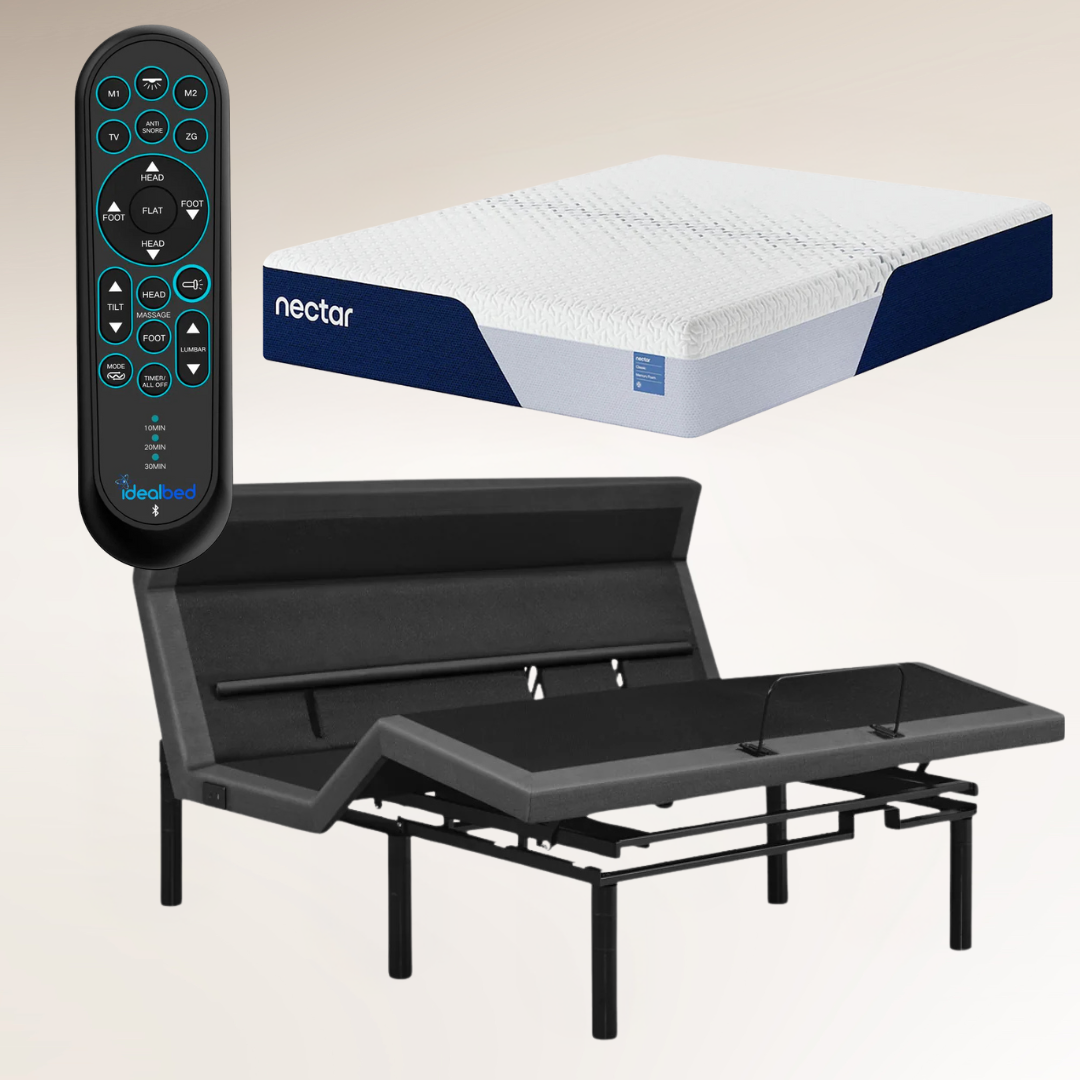 iDealBed Smart 7i Custom Adjustable Bed & Nectar Classic Memory Foam Firm 12" Mattress (Bundle Price)