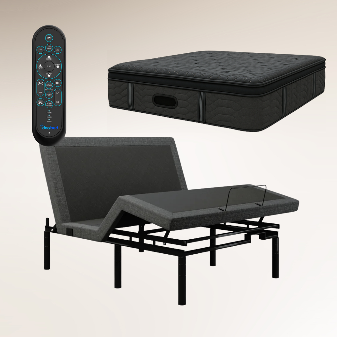 iDealBed Smart 5i Custom Adjustable Bed Base & Black Series Three Plush Pillow Top 17