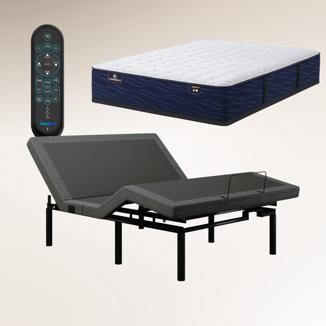 iDealBed Smart 5i Custom Adjustable Bed Base & ECO Quilted Hybrid Medium 12.5" Mattress (Bundle Price)