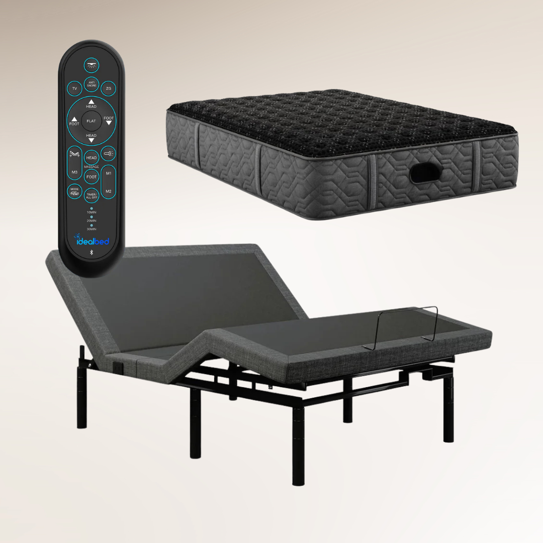 4i Custom Adjustable Bed iDealBed  & Black Series Three Firm Mattress (Bundle Price)