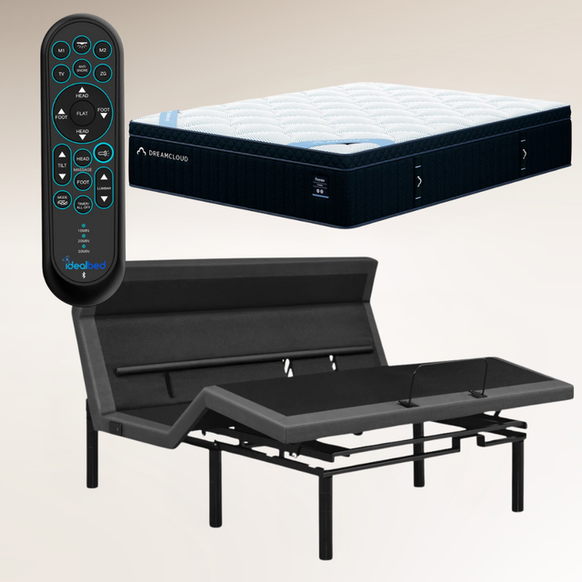 iDealBed Smart 7i Custom Adjustable Bed & DreamCloud Premier 13 inch Plush Hybrid Mattress (Bundle Price)