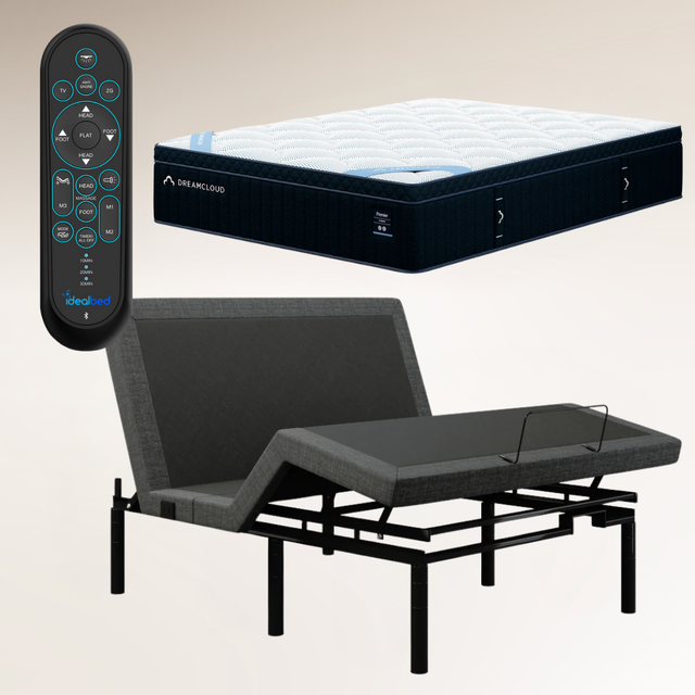 iDealBed Smart 5i Custom Adjustable Bed Base & DreamCloud Premier 13 inch Plush Hybrid Mattress (Bundle Price)