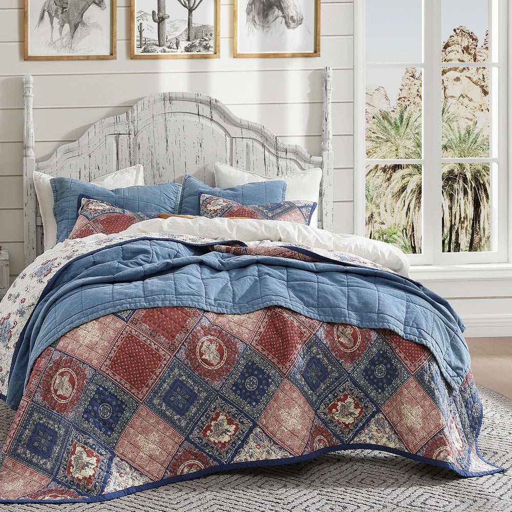 Patchwork Bandana Reversible 3Pc Quilt Set By HiEnd Accents