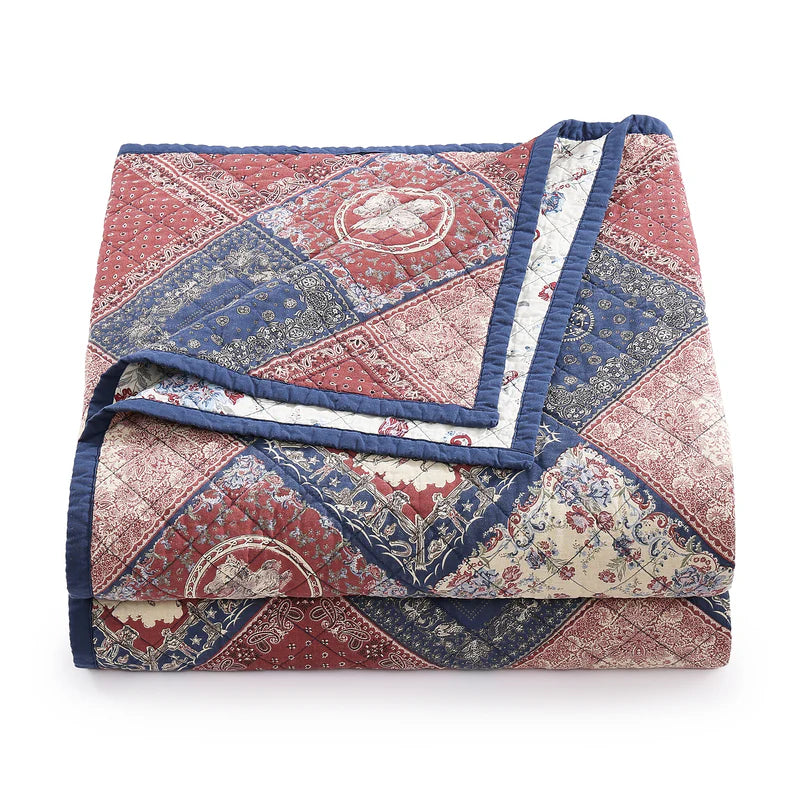 Patchwork Bandana Reversible 3Pc Quilt Set By HiEnd Accents