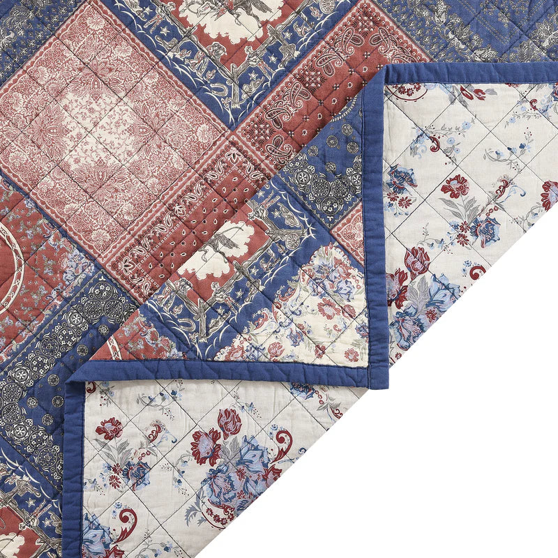 Patchwork Bandana Reversible 3Pc Quilt Set By HiEnd Accents