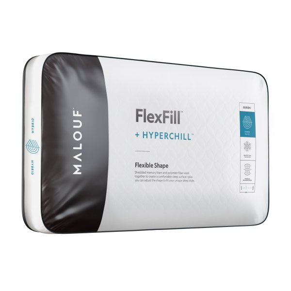 Malouf FlexFill Foam Fiber Pillow With HyperChill Cover