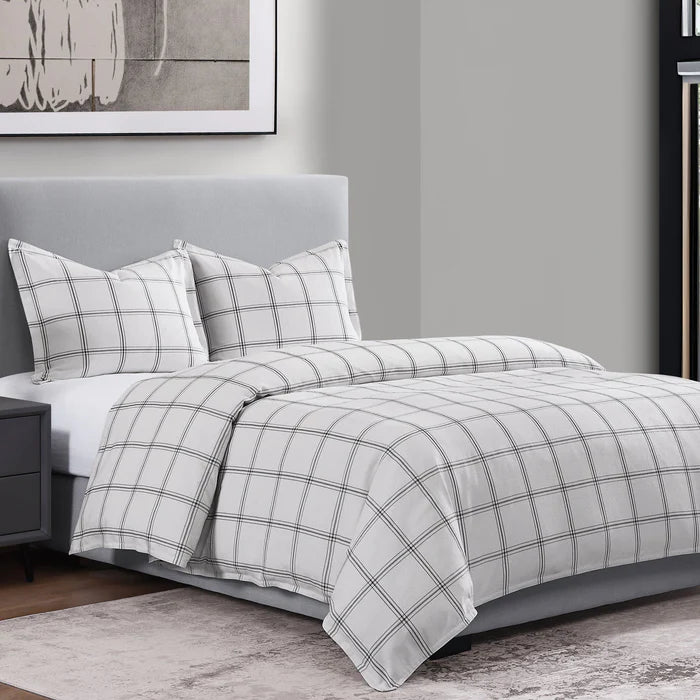 Windowpane Plaid Bedding Set HiEnd Accents