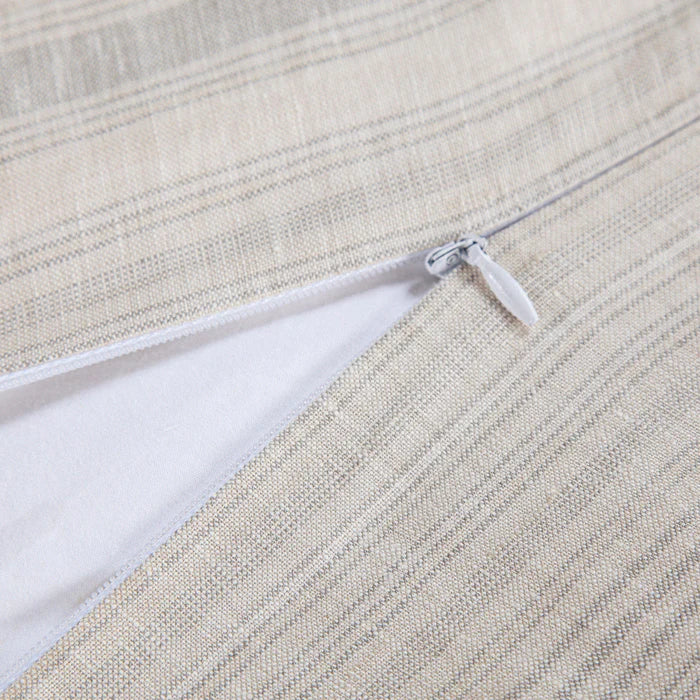 100% French Flax Linen Variegated Stripe Duvet Cover Set HiEnd Accents