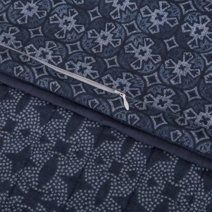 Indigo Reversible Quilt Set By HiEnd Accents