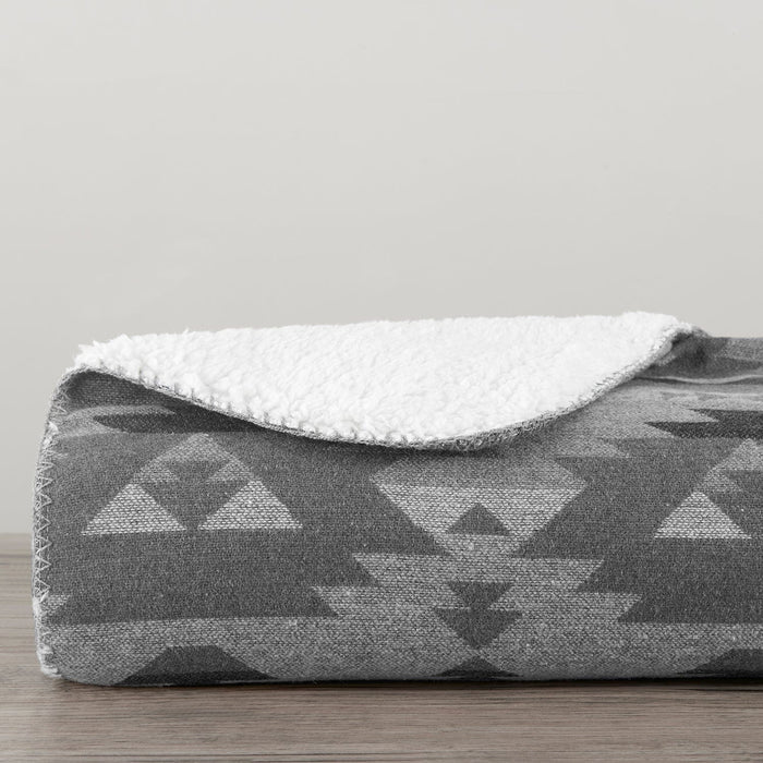 Southwest Aztec Design Throw With Sherpa Backing HiEnd Accents