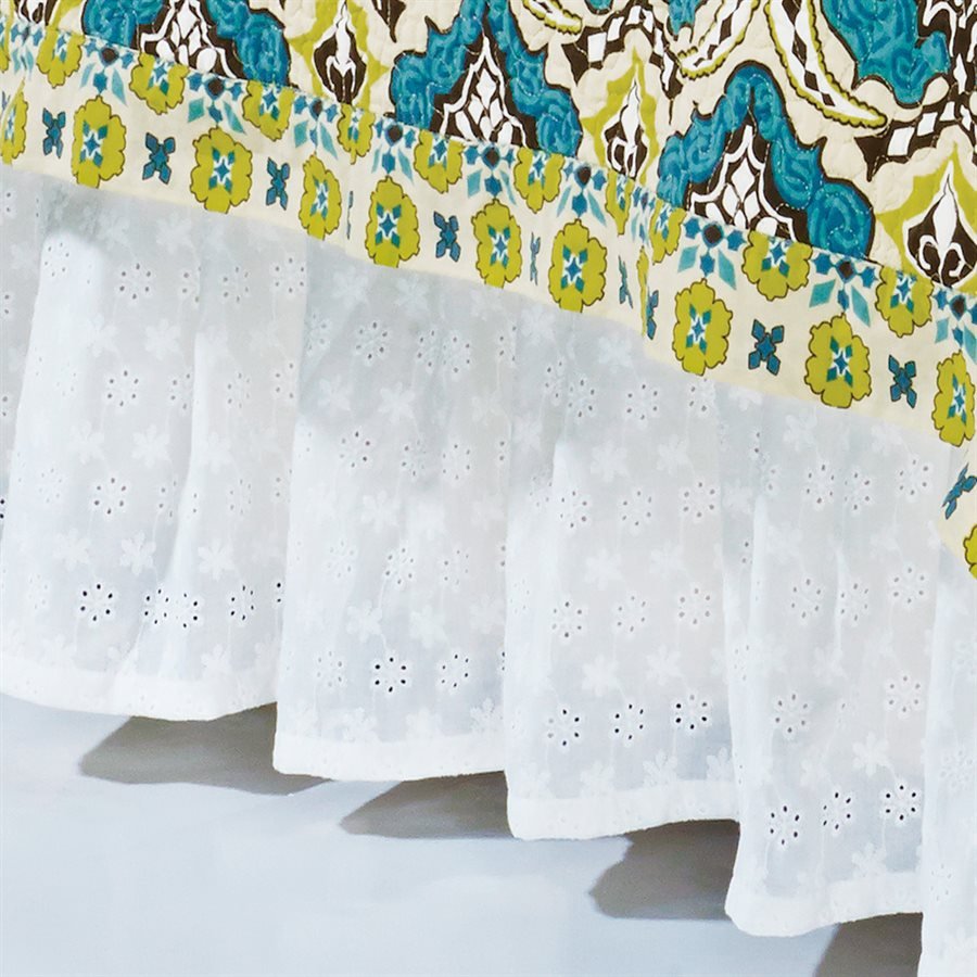 White Eyelet Bed Skirt HiEnd Accents