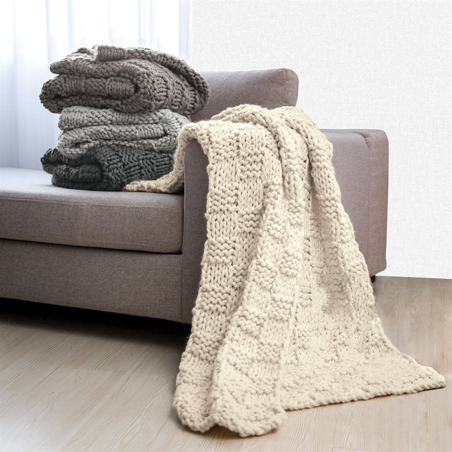 HiEnd Accents Chess Knit Throw, 50x60