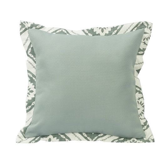 Belmont Textured Fabric Pillow w / Graphic Print Flange