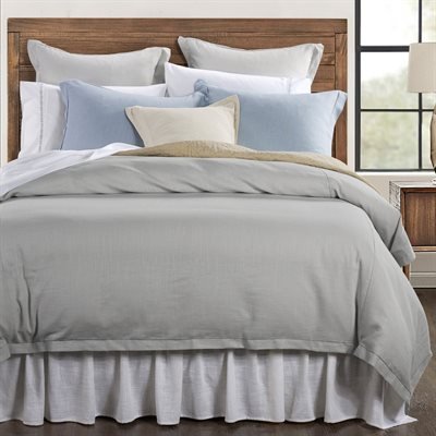 Hera Washed Linen Flange Comforter Set HiEnd Accents