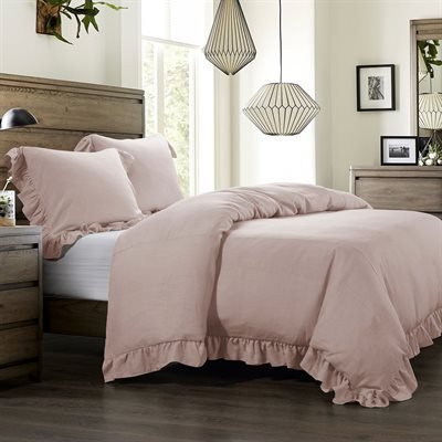 Lily Washed Linen Ruffled Duvet Cover