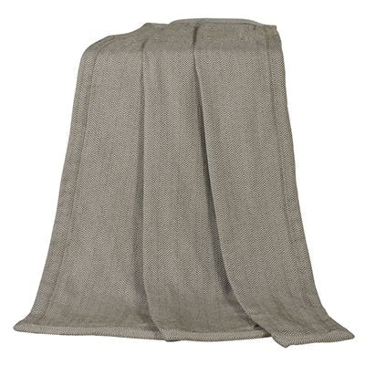 Fairfield Herringbone Taupe Throw Blanket HiEnd Accents