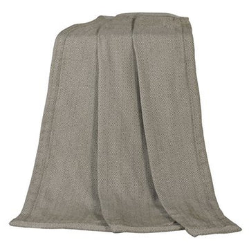 HiEnd Accents Fairfield Herringbone Taupe Throw Blanket