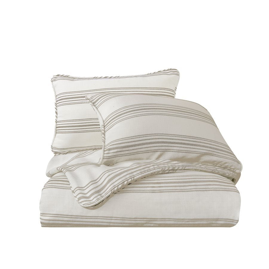 Prescott Stripe Duvet Set, Taupe HiEnd Accents