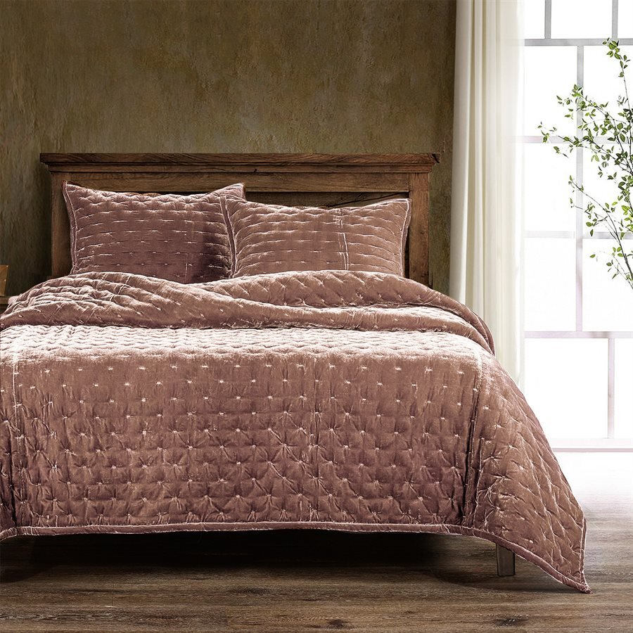 Stella Faux Silk Velvet 3Pc Quilt, 8 Colors By HiEnd Accents