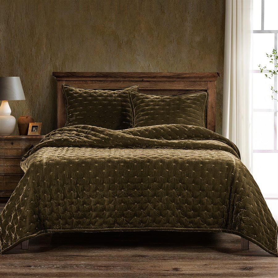 Stella Faux Silk Velvet 3Pc Quilt, 8 Colors By HiEnd Accents