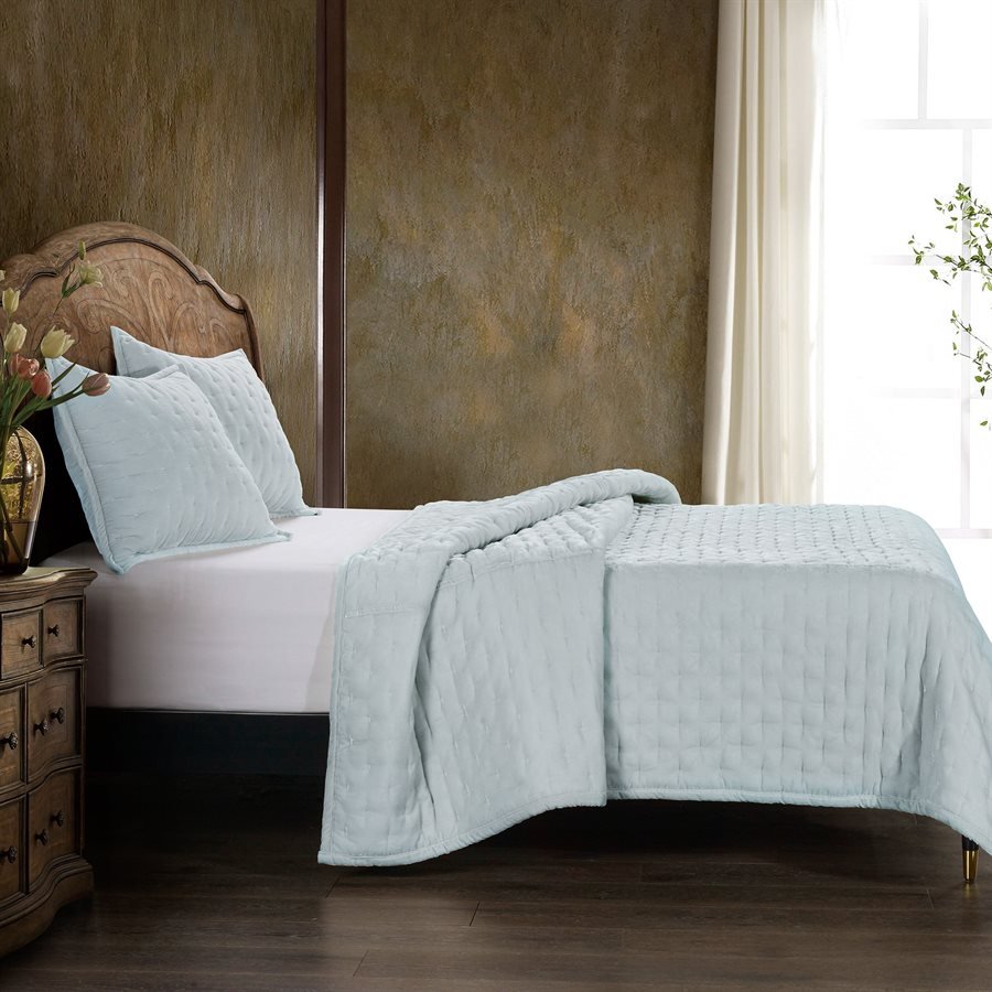 Stella Faux Silk Velvet 3Pc Quilt, 8 Colors By HiEnd Accents