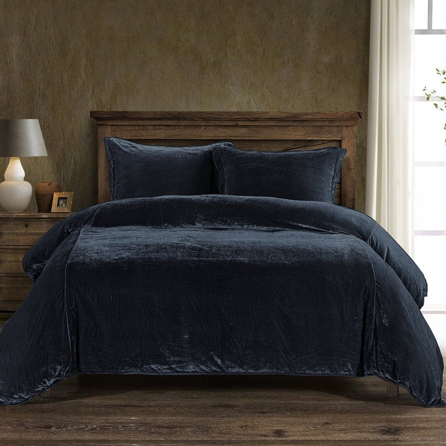 Stella Silk Velvet Duvet Set, 8 Colors HiEnd Accents