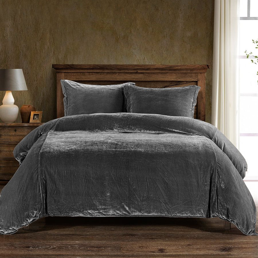 Stella Silk Velvet Duvet Set, 8 Colors HiEnd Accents