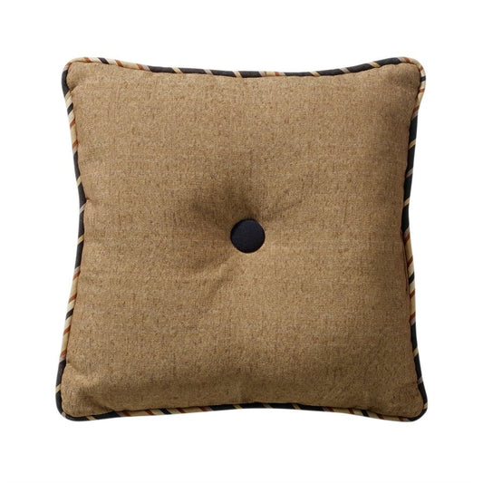 Ashbury Black & Tan Tufted Throw Pillow, 18x18