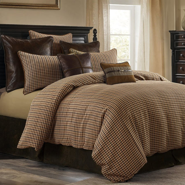 Clifton Houndstooth 3Pc Comforter Set By HiEnd Accents