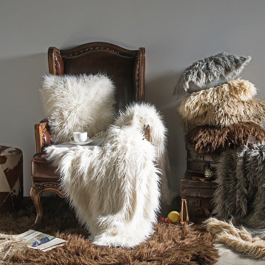 Mongolian Faux Fur Throw Blanket By HiEnd Accents