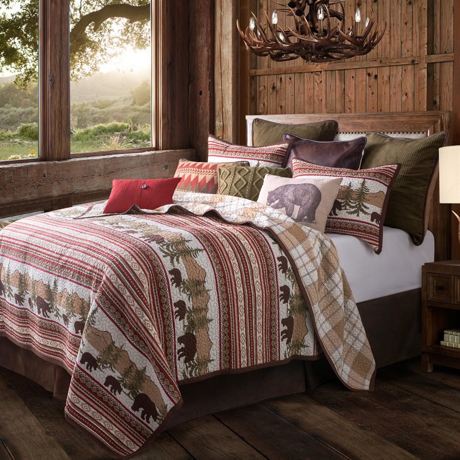 Bear Trail Reversible Quilt Set HiEnd Accents