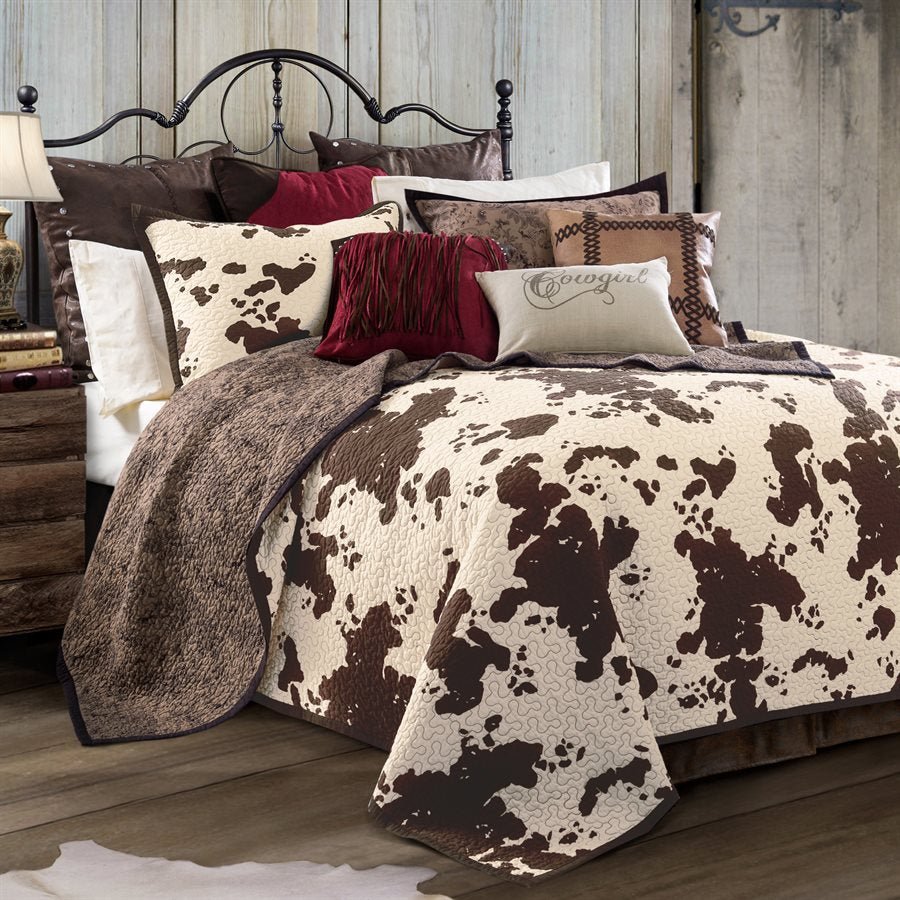 Elsa Cowhide Reversible 3Pc Quilt Set By HiEnd Accents