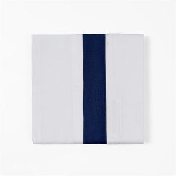 350tc White Sheet Set With Navy Flange HiEnd Accents