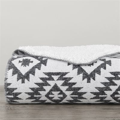 Southwest Aztec Design Throw With Sherpa Backing By HiEnd Accents