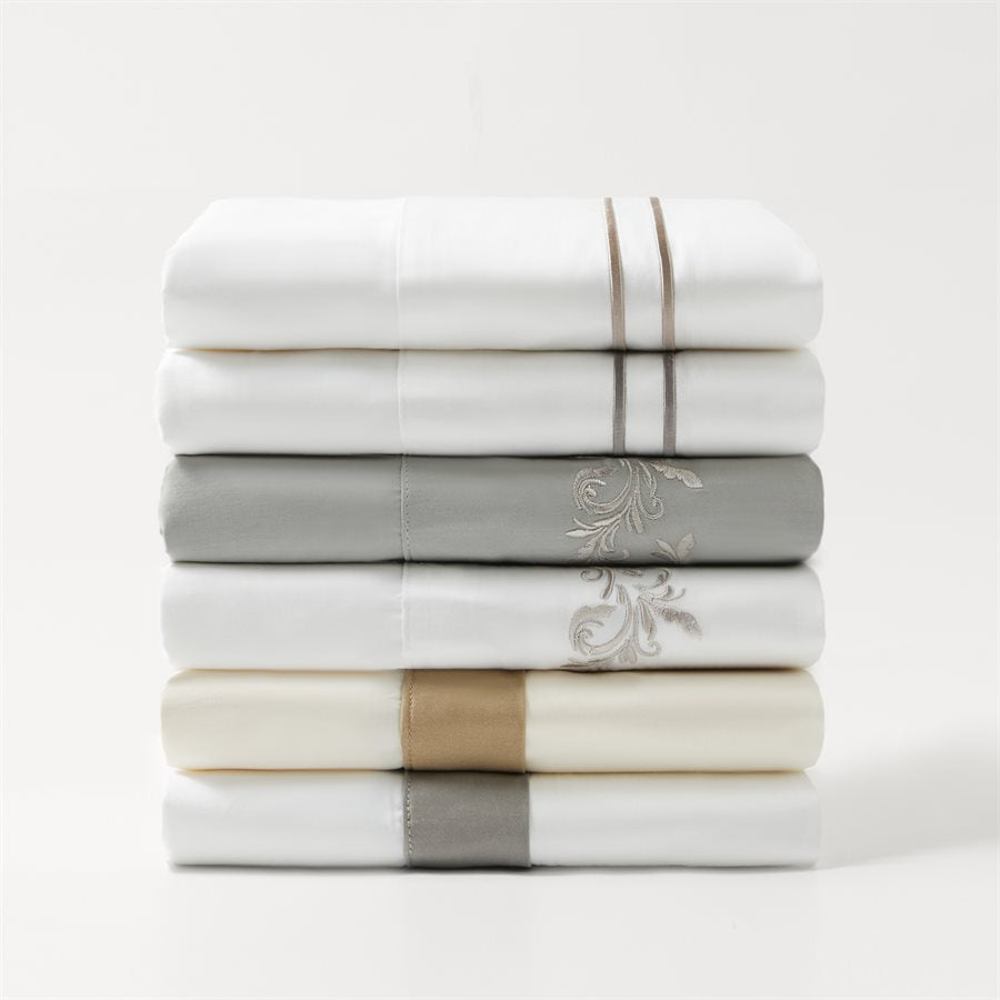 350 Thread Count Scroll Sheet Set, White HiEnd Accents