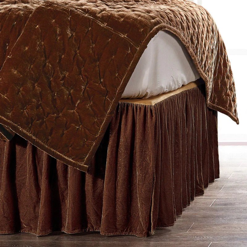 Stella Faux Silk Velvet Bed Skirt By HiEnd Accents