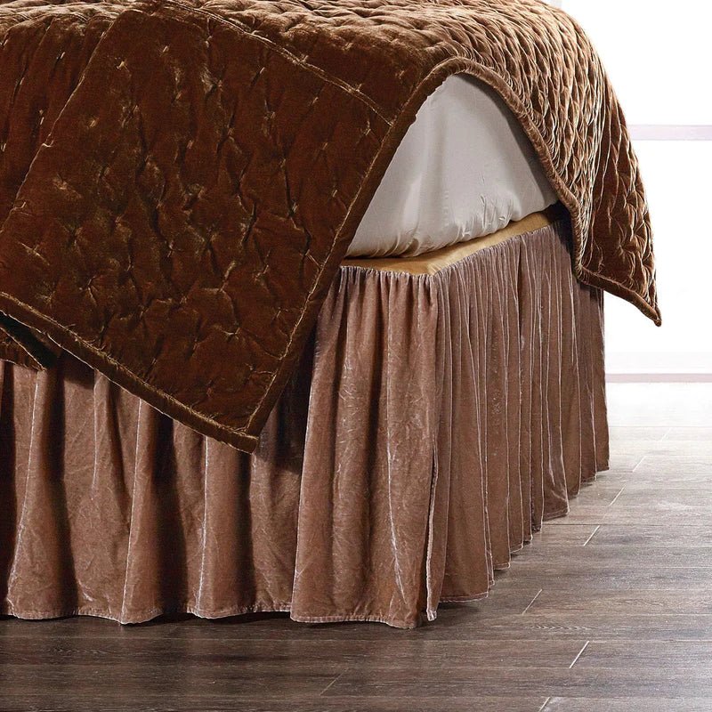Stella Faux Silk Velvet Bed Skirt By HiEnd Accents