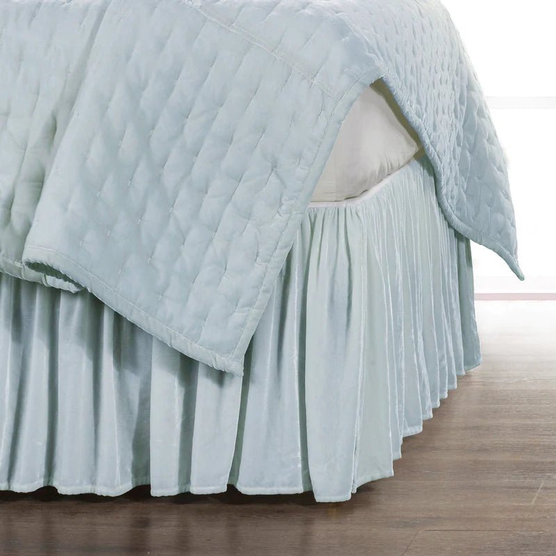 Stella Faux Silk Velvet Bed Skirt HiEnd Accents